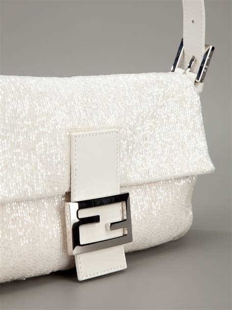 fendi white baguette